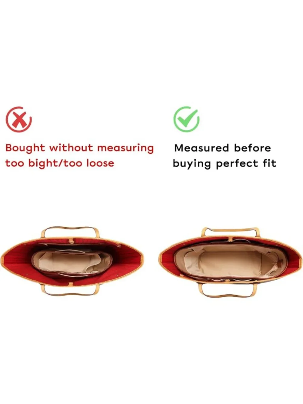 Multi-Pocket Tote Bag Organizer Insert - 11.42 Inch Satin Purse Organizer